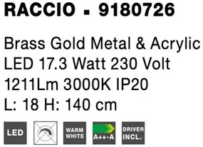 LED stojaca lampa Raccio 18 zlaté
