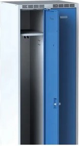 Kovová šatníková skrinka S7, 2-dverová, 1800 x 600 x 500 mm, otočný zámok, tmavosivé dvere