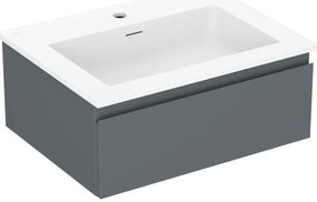 Mexen Orio, kúpeľňová skrinka 60 cm s umývadlom Otis, 1 zásuvka, grafitová matná/biela matná, 91A10-06023-1-BF66-W18M01