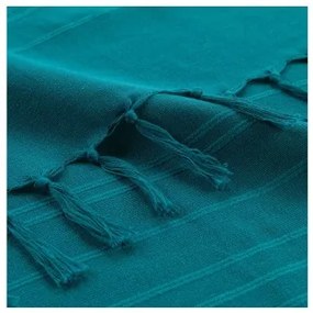 Sammer Bavlnená deka v modrej farbe so strapcami 180x220 cm 3574387310306