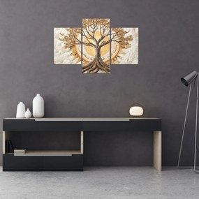 Obraz – Zlatý strom života v mozaike (90x60 cm)
