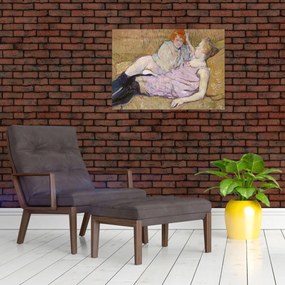 Sklenený obraz - Henri de Toulouse-Lautrec, The Sofa, reprodukcia (70x50 cm)