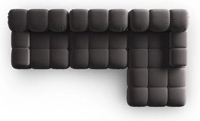 Tmavosivá zamatová pohovka 285 cm Bellis – Micadoni Home