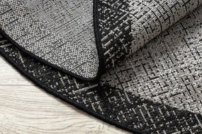 Koberec SIZAL FLOORLUX kruh 20401 Ramka strieborný/čierny