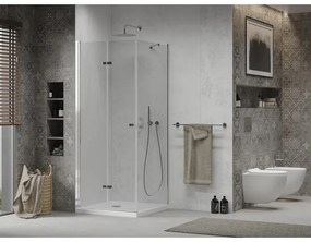 Mexen Lima sprchovací kút 80x80cm, 6mm sklo, chrómový profil - číre sklo + Slim sprchová vanička - 856-080-080-00-00-4010