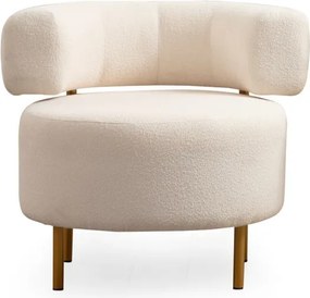 Designové křeslo River bílé/zlaté