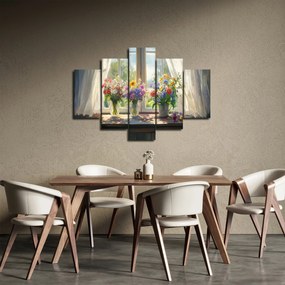 Obraz - Kytica pri okne (150x105 cm)