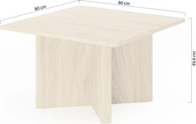 Štvorcový konferenčný stolík Bellora 80 cm - olejovaný dub