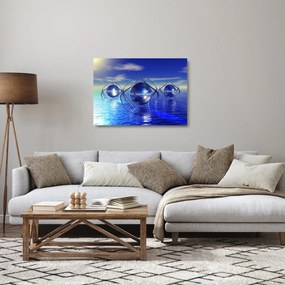 Sklenený obraz abstrakcie - voda (70x50 cm)