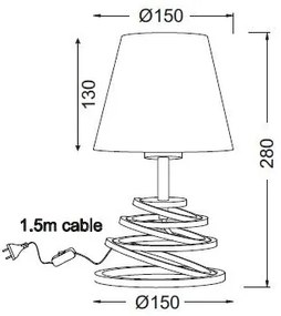 ACA DECOR Stolová lampa LAGOS max. 60W/E27/230V/IP20, čierna