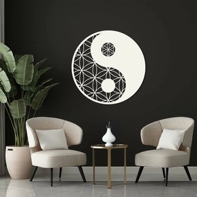 DUBLEZ | Drevená mandala kvet života - Yin Yang