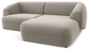 Béžová zamatová rohová pohovka (pravý roh) Moana – Makamii