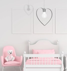 Detské závesné svietidlo Amore, 1x sivé kovové tienidlo, gre
