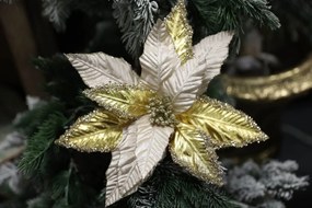 Zlatá dvojfarebná vianočná ruža 29cm