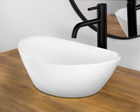 Rea Kate, umývadlo na dosku 450x270x140 mm, biela lesklá, REA-U6802