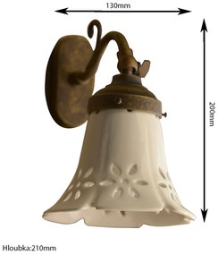 Sapho Sapho, MARSALA svietidlo E14, 40W, 230V, keramické tienitko, bronz, MC077