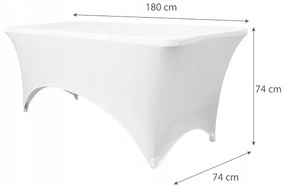 Biely obrus na cateringový stôl s rozmerom 180cm