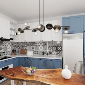 Luster na lanku TOKEN 8xE27/15W/230V čierna