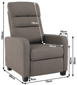 Tempo Kondela Relaxačné kreslo, hnedá, TURNER