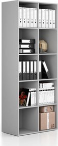 Regál FRAME, vysoký, 2 stĺpce, 2162 x 872 x 450 mm, sivá