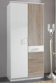 Šatníková skriňa bez zrkadla Click, 91 cm, biela/dub sonoma%