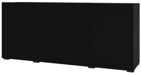 Komoda Avernic Typ 26 (onyx čierna + dub wotan). Akcia -10%. Vlastná spoľahlivá doprava až k Vám domov. 1042066