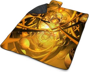 Sablio Plážová deka Žltá abstrakcia: 200x140 cm