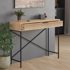 Konzolový stolík v dekore duba v prírodnej farbe 35.5x110 cm Ecrin – Marckeric