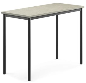 Stôl SONITUS, 1200x600x900 mm, linoleum - svetlošedá, antracit