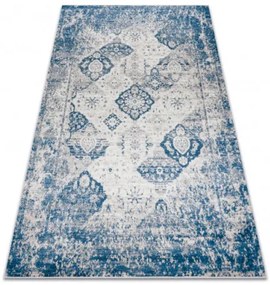 Koberec protišmykový ANDRE 1819C Rozeta, vintage - béžový / modrý
