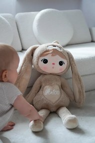 Bábika králik hnedý XL 70 cm s menom Emmka