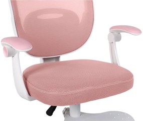 Detská otočná stolička Neoseat JUNI 008 s podnožou — látka, ružová