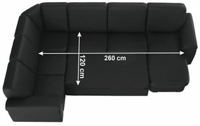 Rohová sedačka U s rozkladom a úložným priestorom Biter U L - čierna