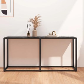 Konzolový stolík čierny mramor 160x35x75,5 cm tvrdené sklo