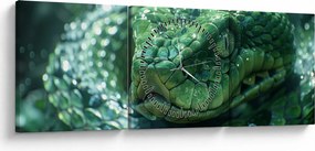 Obraz - Portrét hada (s hodinami) (90x30 cm)