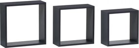 Set troch nástenných políc sivé P-008 GREY2 (3 ks)