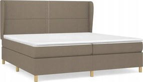 vidaXL Kontinentálna posteľ s matracom, taupe, tkanina, 200 x 200 cm