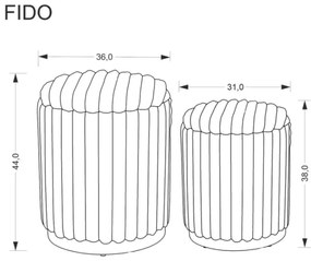 Sada 2 ks taburetů Fido krémová