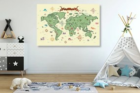 Obraz na korku rozprávková mapa sveta