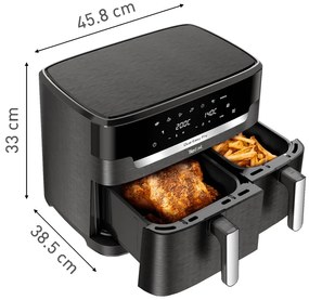 Teplovzdušná fritéza Tefal Dual XXL Easy Fry EY942HE0 Čierna