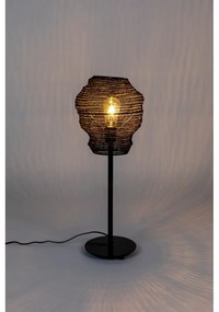 Čierna stolová lampa White Label Lena