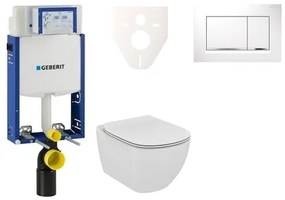 Cenovo zvýhodnený závesný WC set Geberit na zamurovanie + WC Ideal Standard Tesi 110.302.00.5NF5