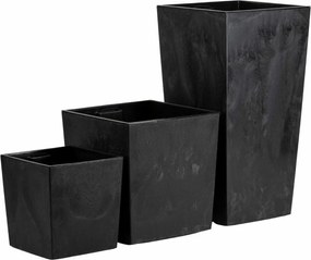 Sada 3 ks květináčů Walter černý beton