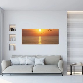 Obraz - Západ slnka nad oceánom (120x50 cm)
