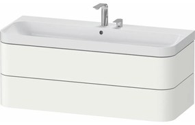 DURAVIT Happy D.2 Plus c-shaped závesná skrinka s nábytkovým umývadlom s dvomi otvormi, 2 zásuvky, 1175 x 490 x 480 mm, biela matná lakovaná, HP4349E36360000