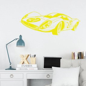 Veselá Stena Samolepka Pretekársky automobil Farba: žlutá, Veľkosť: 100 x 40 cm