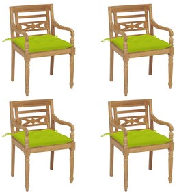 Batavia stoličky s podložkami 4 ks tíkový masív 3073321