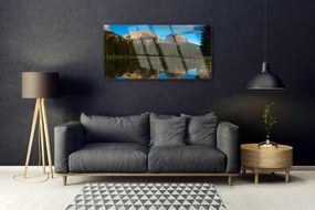 Obraz na akrylátovom skle Les jazero príroda 100x50 cm