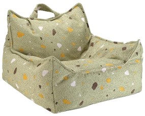 Zelený detský sedací vak z textílie buklé/ženilkový Terrazzo Chair – Wigiwama