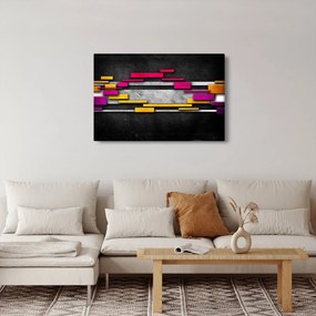 Obraz farebné abstrakcie na čiernom pozadí (90x60 cm)